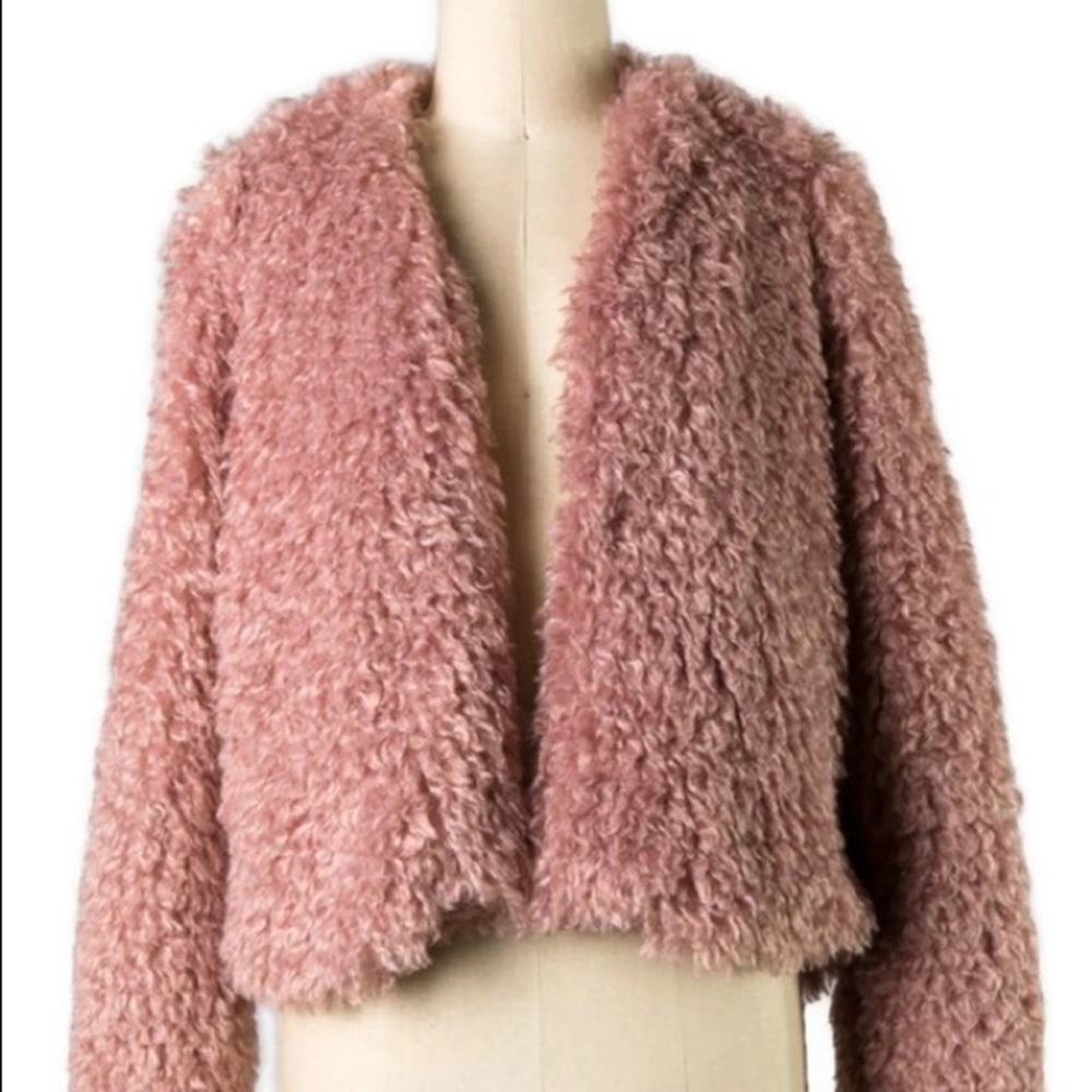 Faux fur jacket (Mauve)